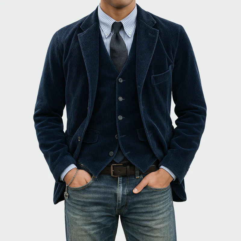 Riviera | Conjunto de chaqueta y chaleco de terciopelo