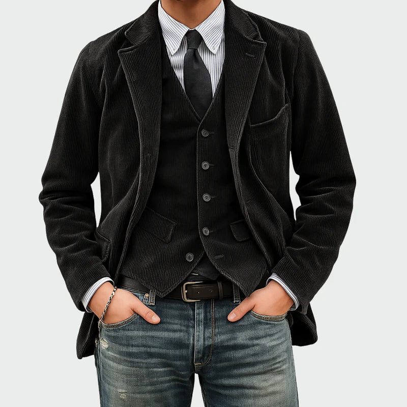 Riviera | Conjunto de chaqueta y chaleco de terciopelo