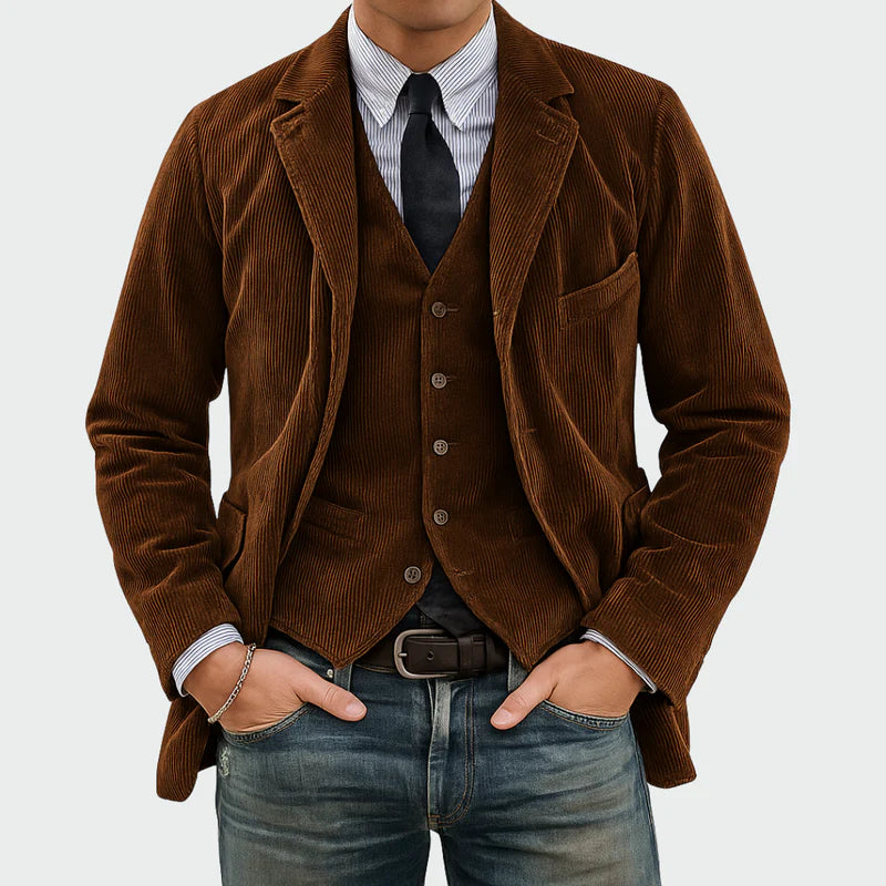 Riviera | Conjunto de chaqueta y chaleco de terciopelo
