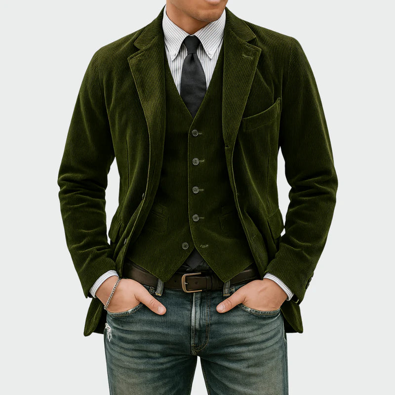 Riviera | Conjunto de chaqueta y chaleco de terciopelo
